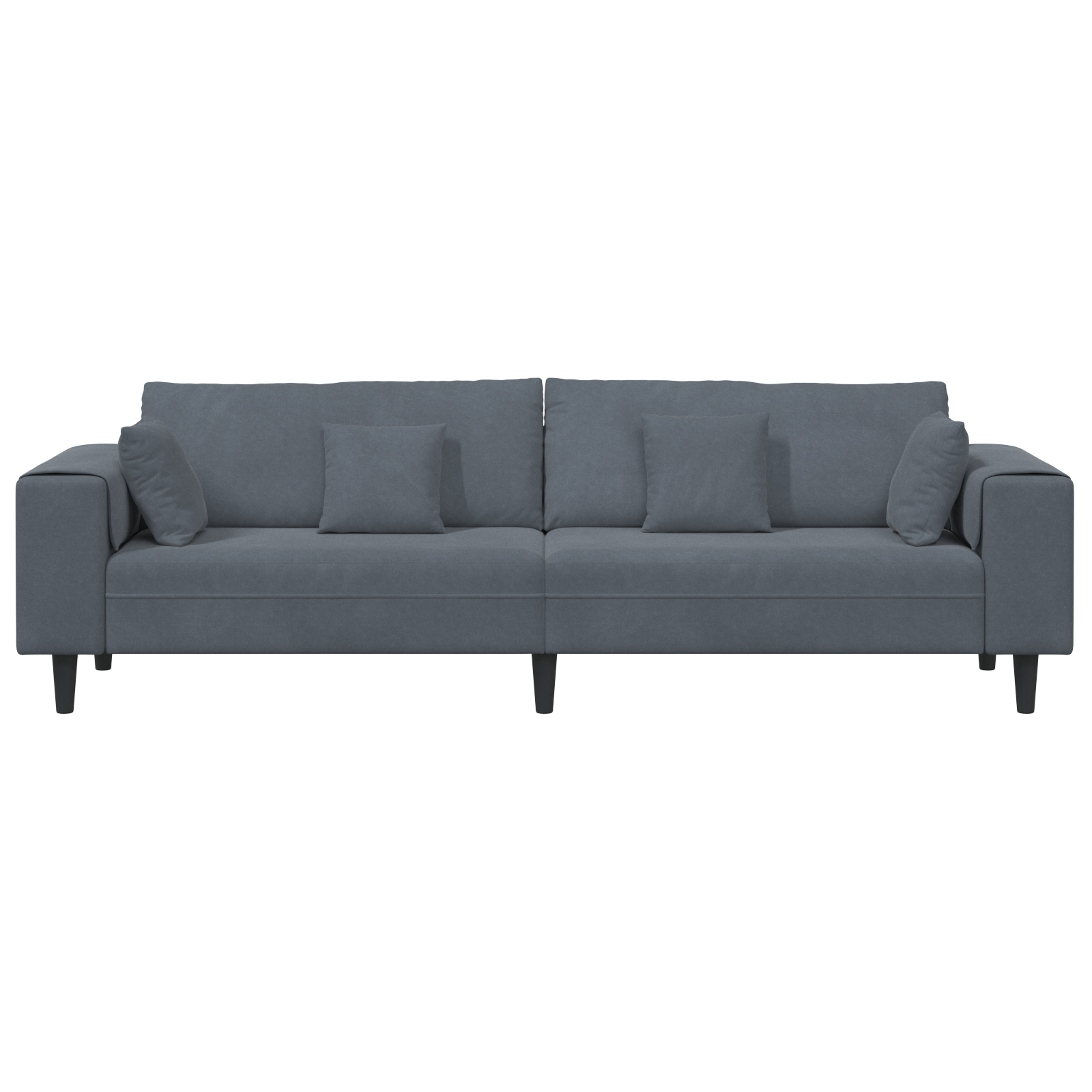 Fløjls Sofa med Pude med Pude Mørkegrå 208 Cm Fløjl - billede 4