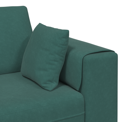 Fløjls Sofa med Pude med Pude Mørkegrøn 208 Cm Fløjl - billede 7