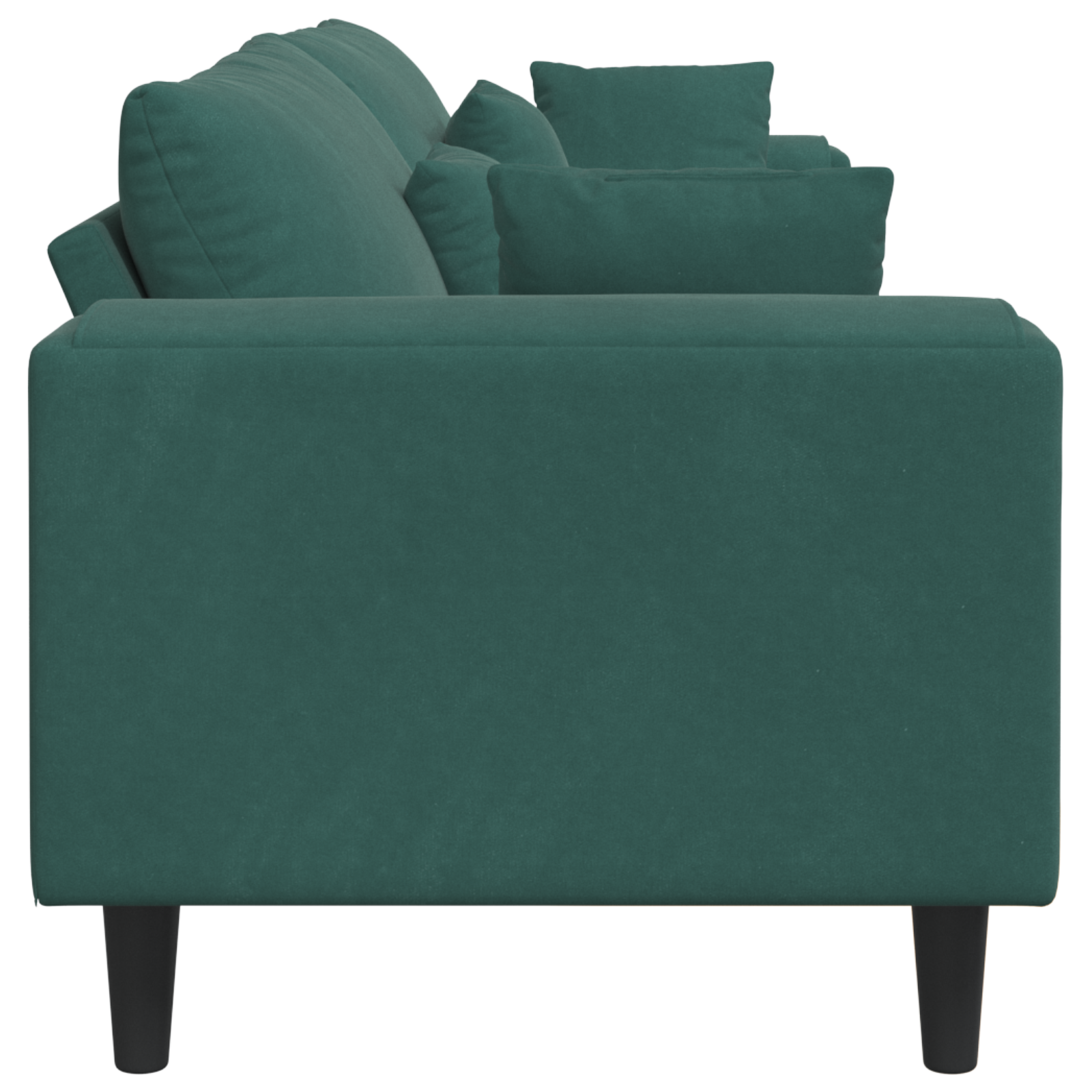 Fløjls Sofa med Pude med Pude Mørkegrøn 208 Cm Fløjl - billede 5