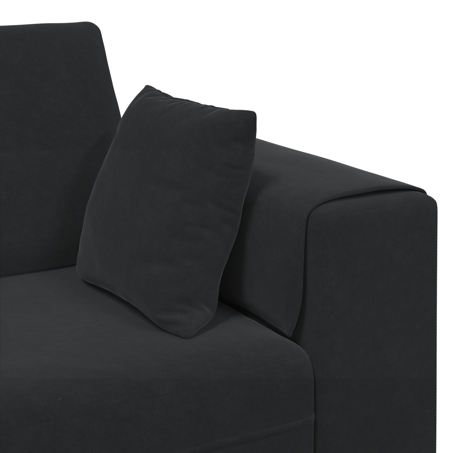 Fløjls Sofa med Pude med Pude Sort 208 Cm Fløjl - billede 7