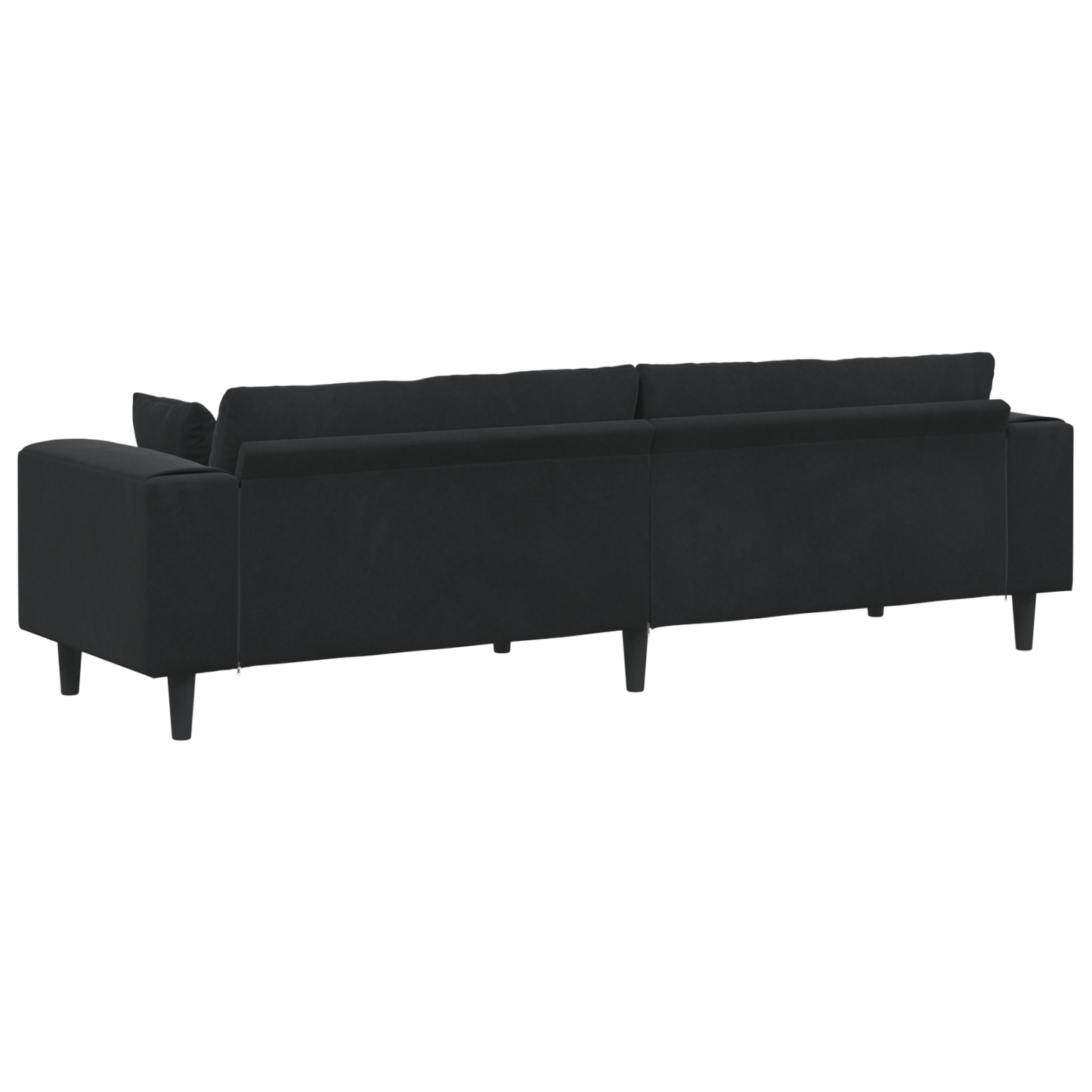 Fløjls Sofa med Pude med Pude Sort 208 Cm Fløjl - billede 6