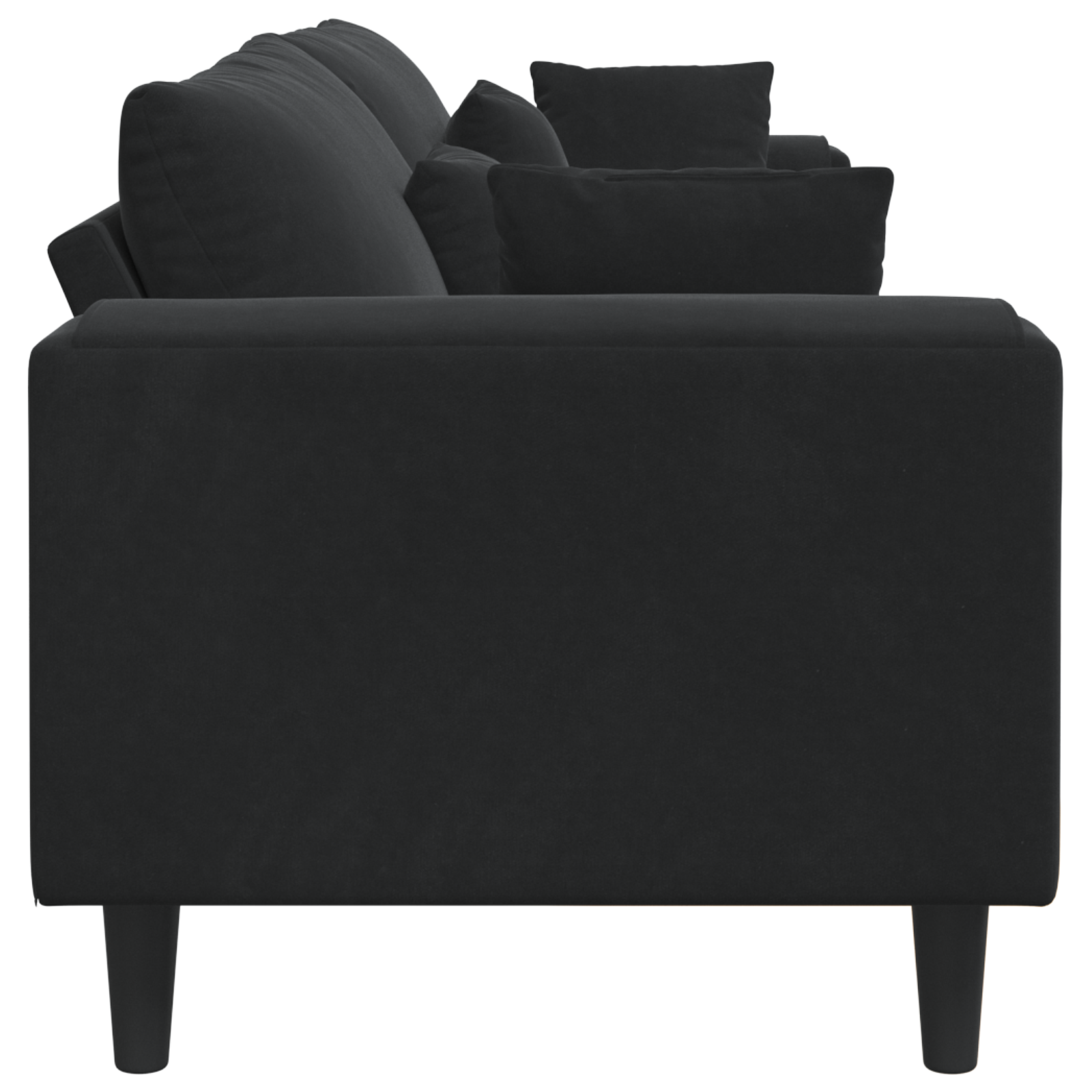 Fløjls Sofa med Pude med Pude Sort 208 Cm Fløjl - billede 5