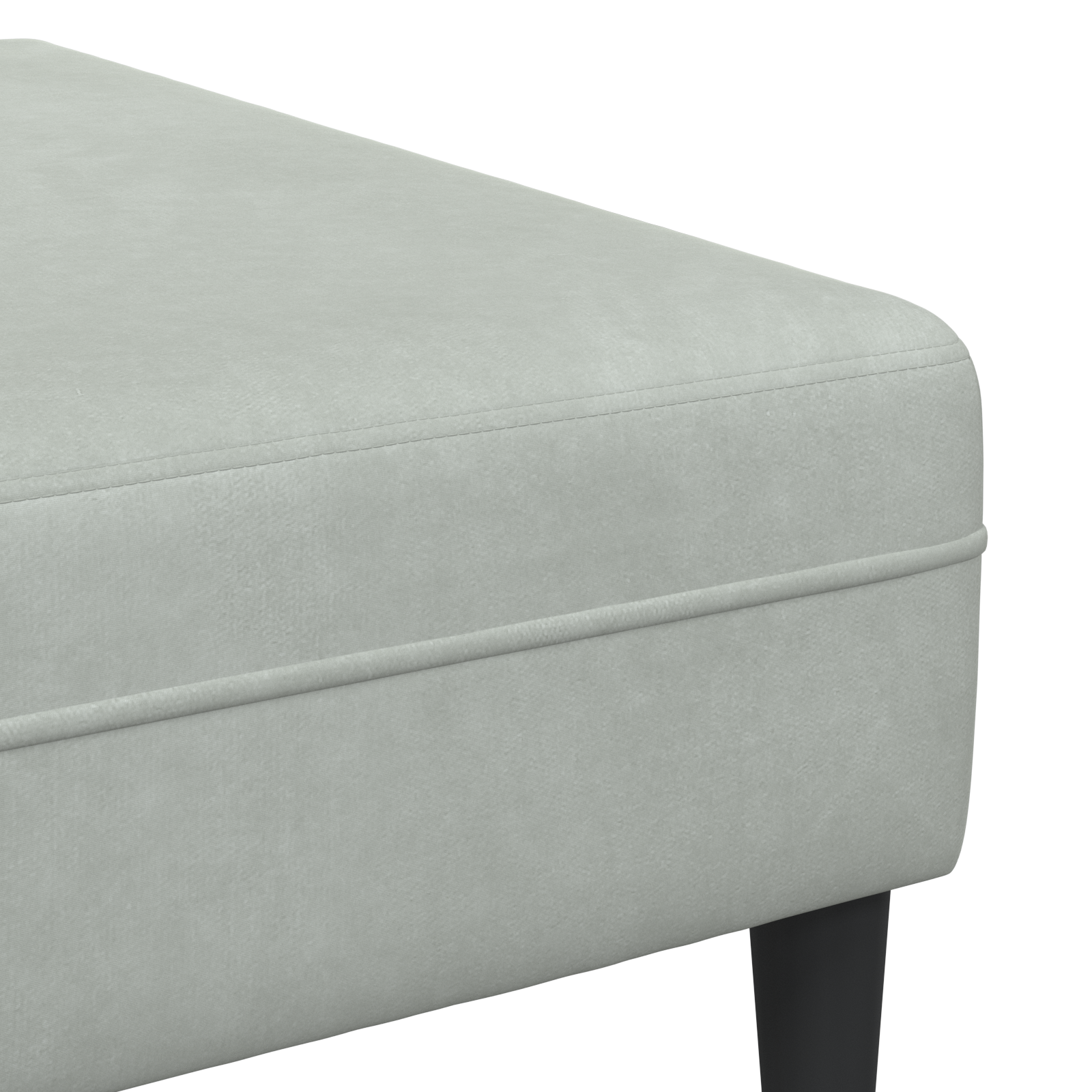 Fløjls Sofa med Pude med Pude 3 Pcs Lysegrå 208 Cm Fløjl - billede 8