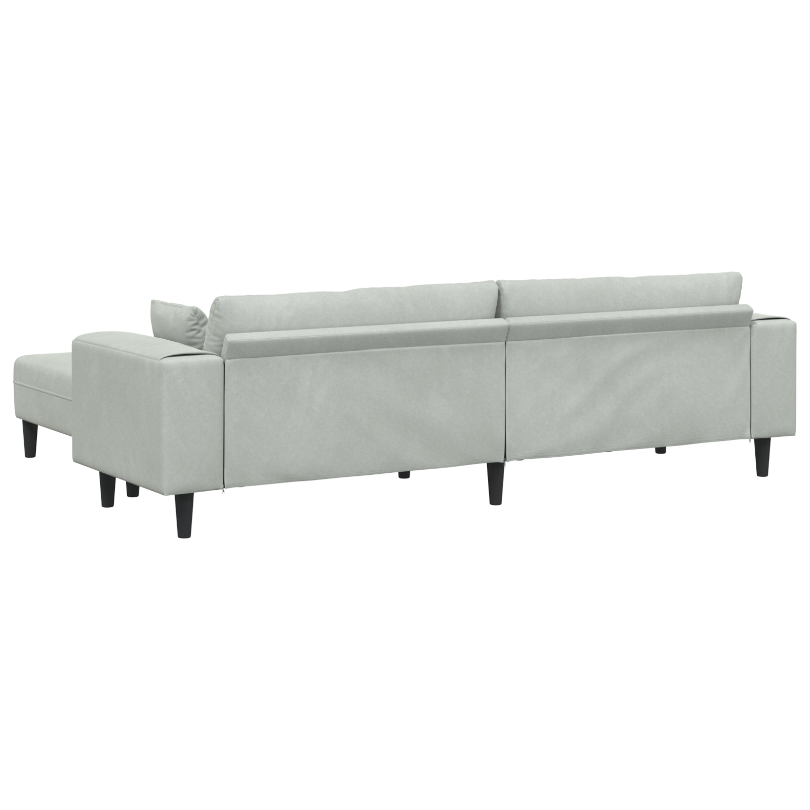 Fløjls Sofa med Pude med Pude 3 Pcs Lysegrå 208 Cm Fløjl - billede 6