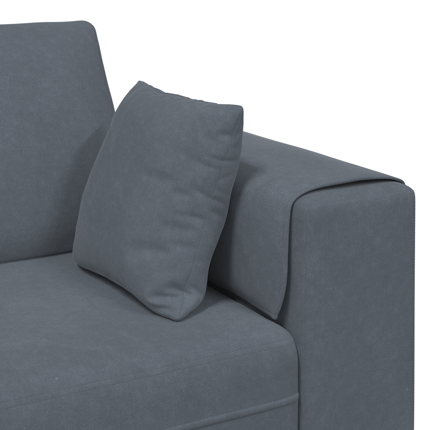 Fløjls Sofa med Pude med Pude 3 Pcs Mørkegrå 208 Cm Fløjl - billede 7