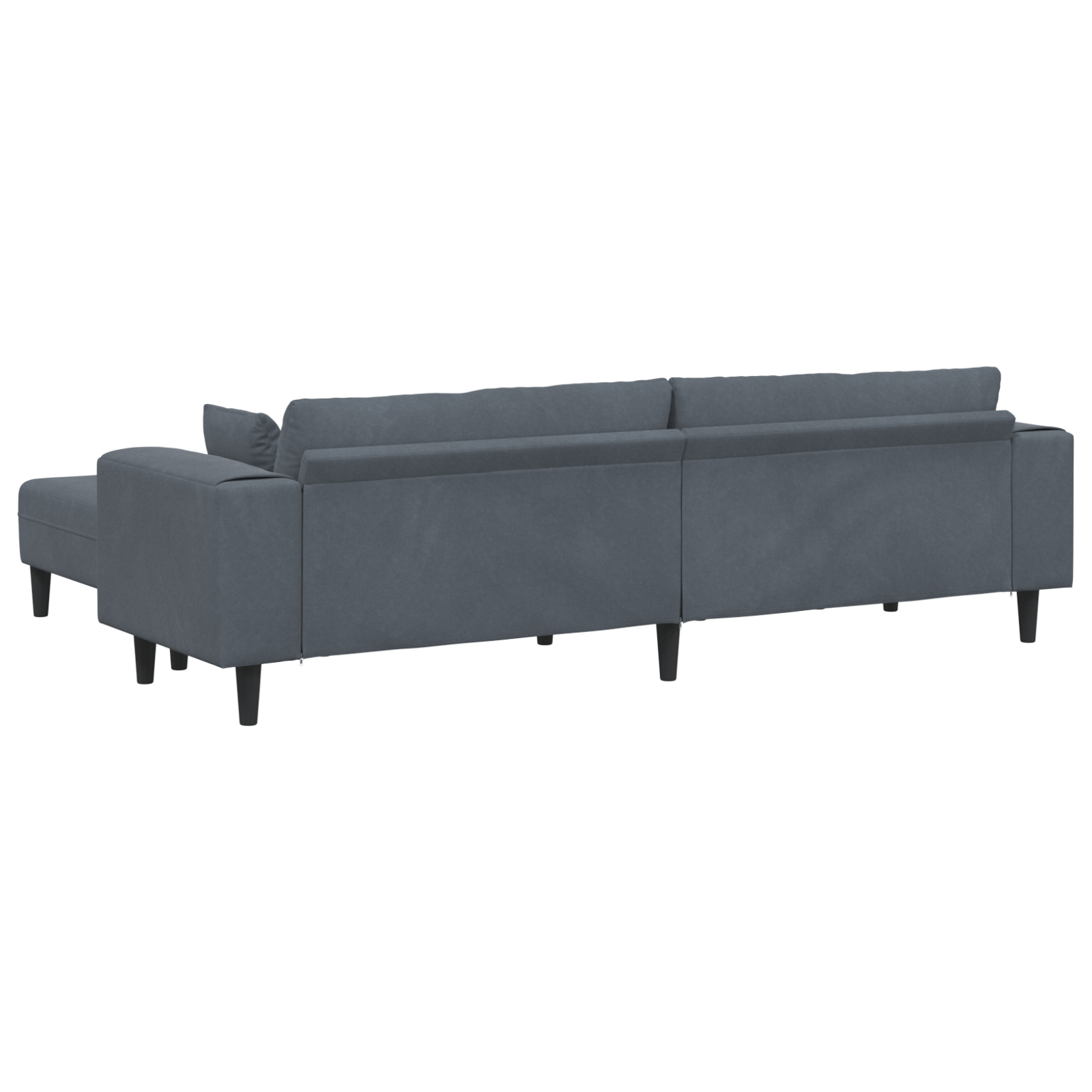Fløjls Sofa med Pude med Pude 3 Pcs Mørkegrå 208 Cm Fløjl - billede 6