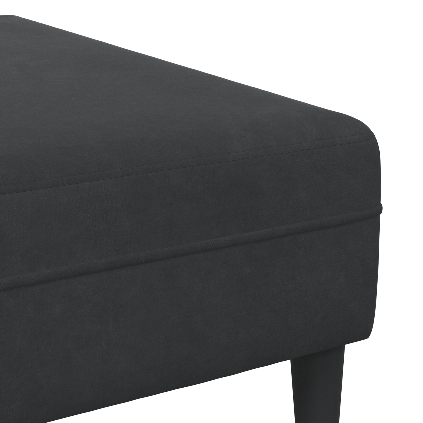 Fløjls Sofa med Pude med Pude 3 Pcs Sort 208 Cm Fløjl - billede 8