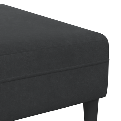 Fløjls Sofa med Pude med Pude 3 Pcs Sort 208 Cm Fløjl - billede 8
