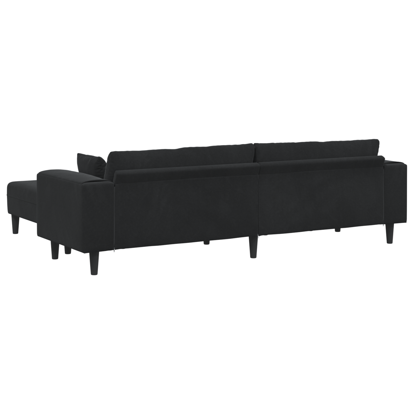 Fløjls Sofa med Pude med Pude 3 Pcs Sort 208 Cm Fløjl - billede 6
