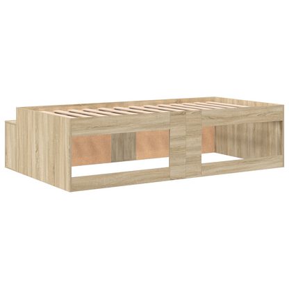 Opbevarings Seng Ramme Sonoma Eg 80x200 Cm - billede 8