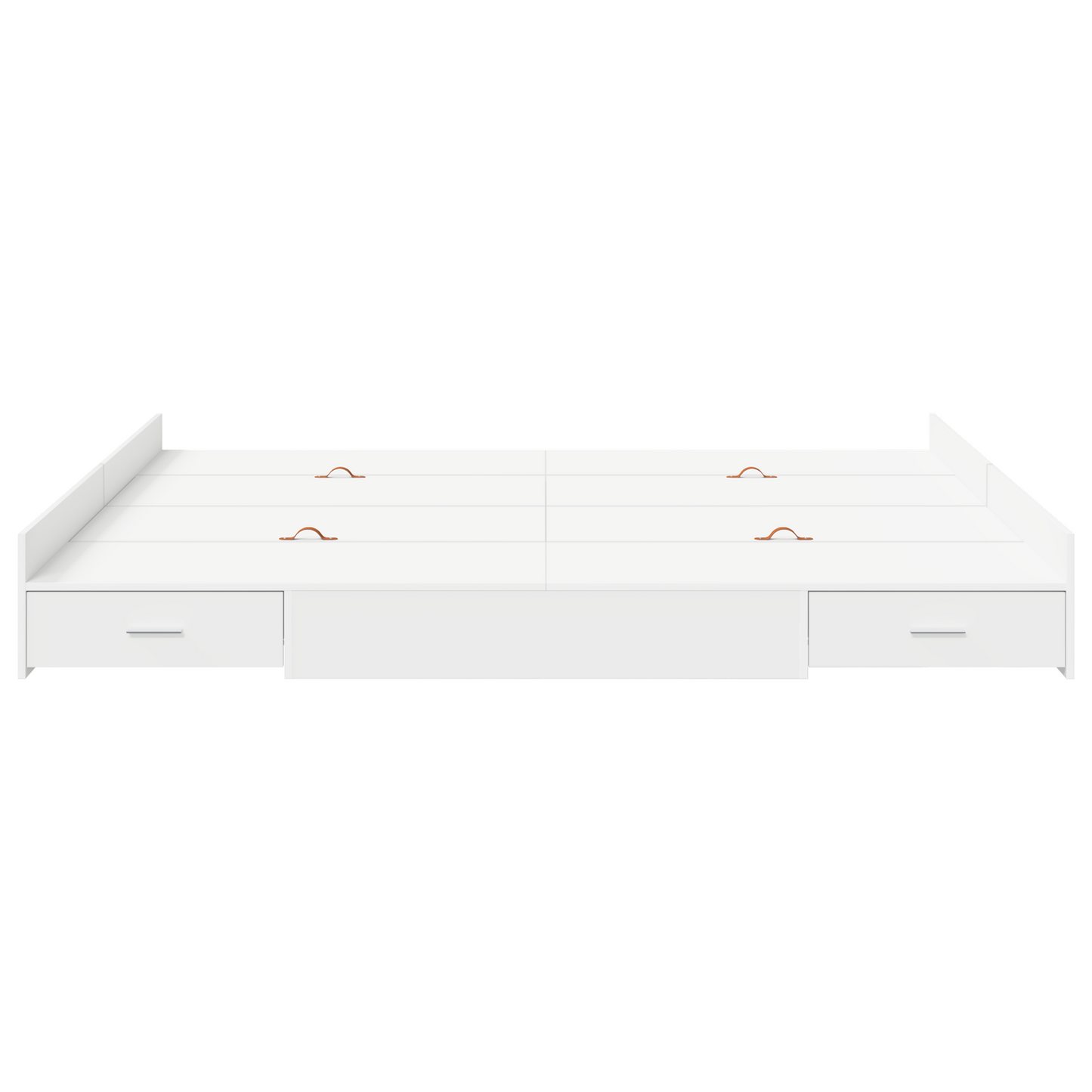Seng med Opbevaring med Skuffe med Hovedgærde med Opbevaring Hvid 200 X 200 Cm - billede 5