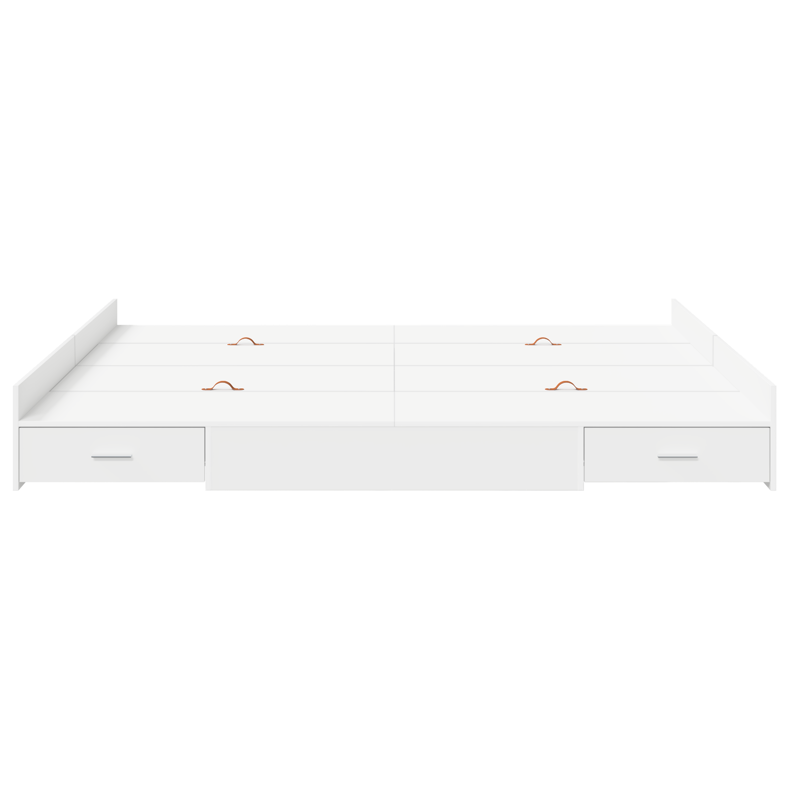 Seng med Opbevaring med Skuffe med Hovedgærde med Opbevaring Hvid 200 X 200 Cm - billede 5