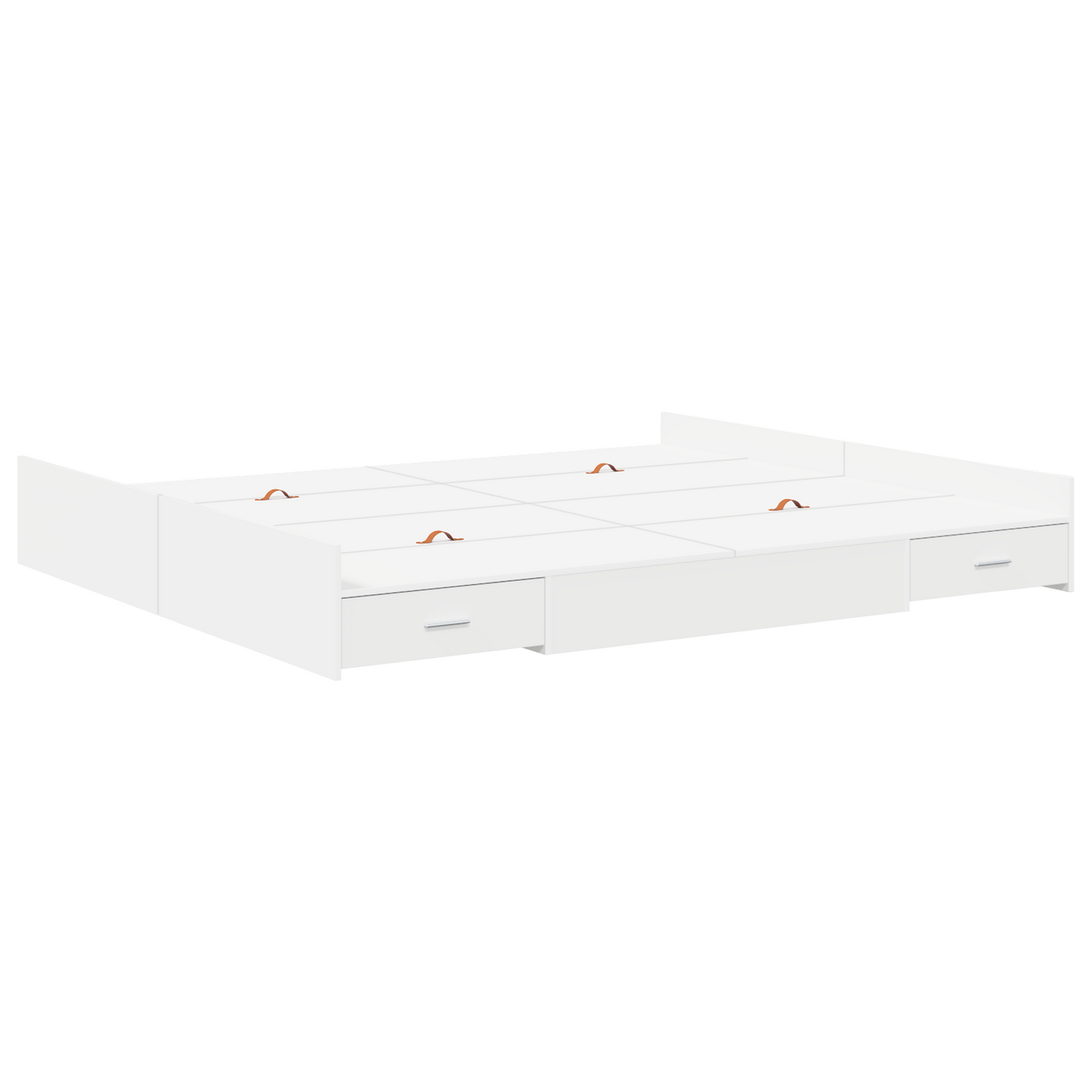 Seng med Opbevaring med Skuffe med Hovedgærde med Opbevaring Hvid 180 X 200 Cm - billede 2