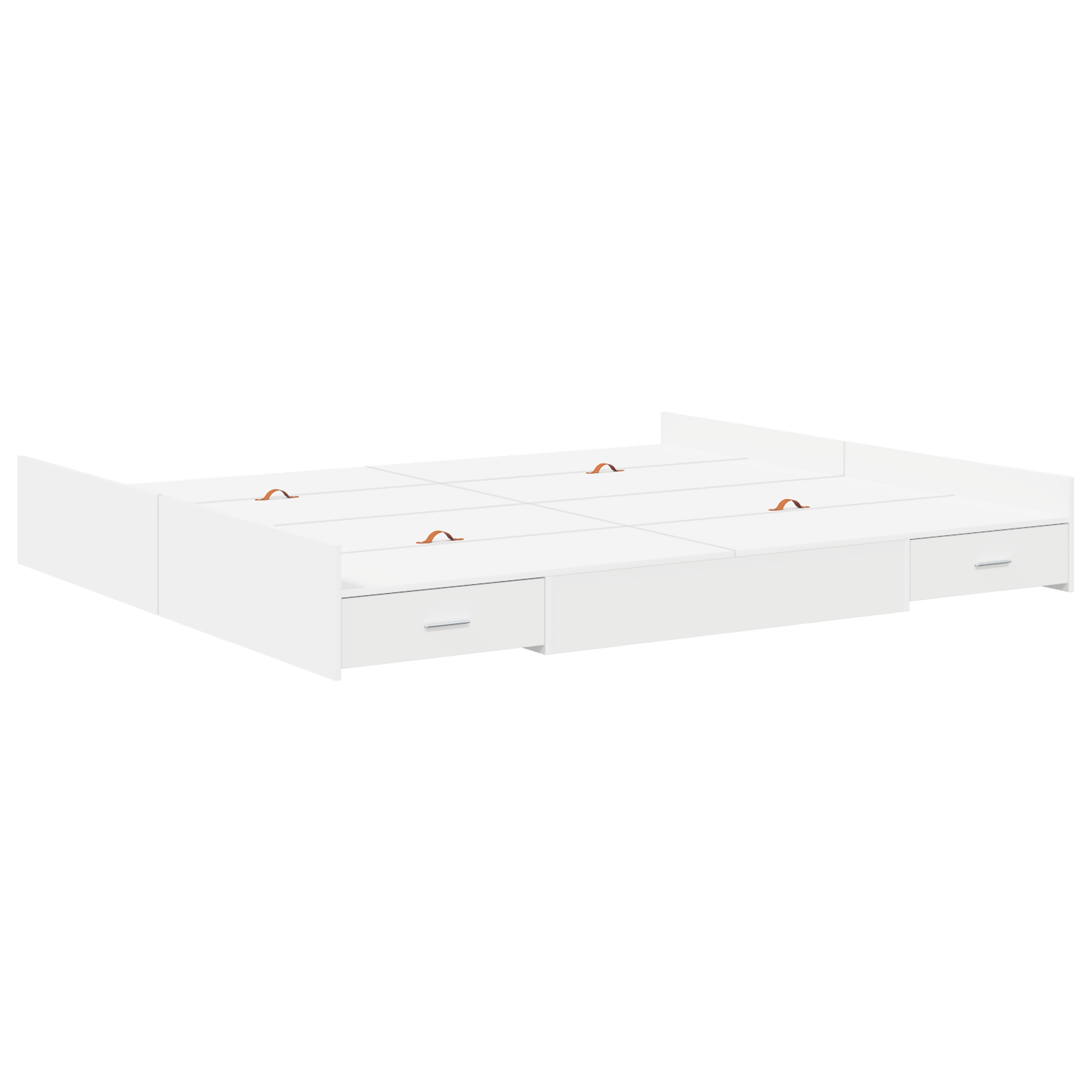 Seng med Opbevaring med Skuffe med Hovedgærde med Opbevaring Hvid 180 X 200 Cm - billede 7