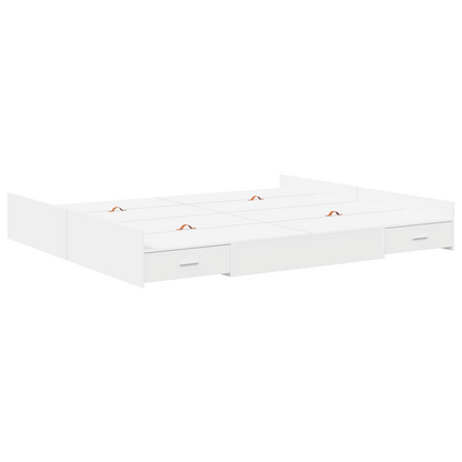 Seng med Opbevaring med Skuffe med Hovedgærde med Opbevaring Hvid 180 X 200 Cm - billede 7