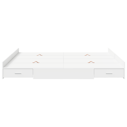 Seng med Opbevaring med Skuffe med Hovedgærde med Opbevaring Hvid 180 X 200 Cm - billede 5