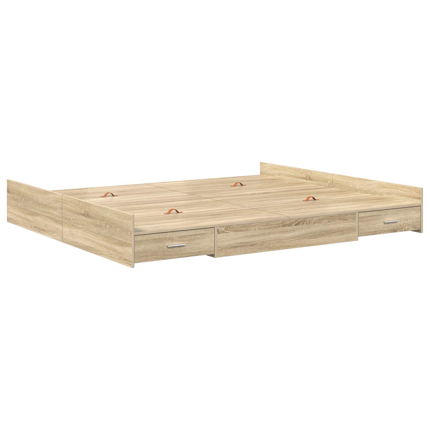 Seng med Opbevaring med Skuffe med Hovedgærde med Opbevaring Sonoma-eg 180 X 200 Cm - billede 2