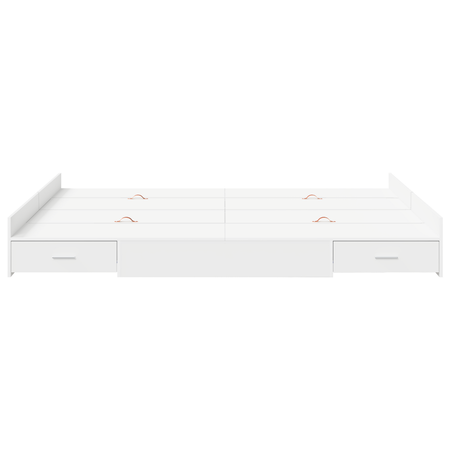 Seng med Opbevaring med Skuffe med Hovedgærde med Opbevaring Hvid 150 X 200 Cm - billede 5