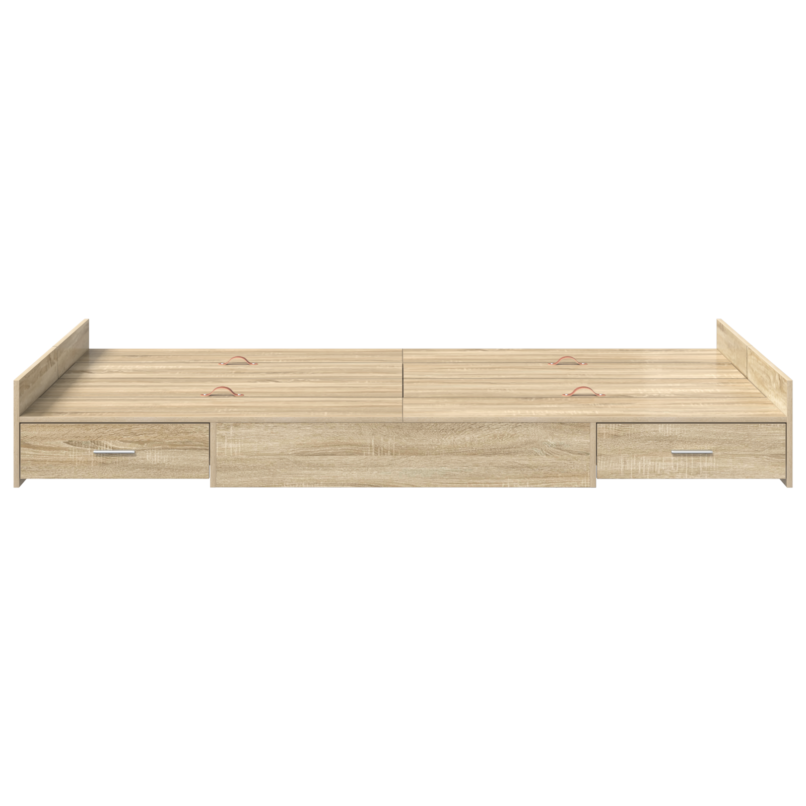 Seng med Opbevaring Sonoma-eg 120 X 200 Cm Konstrueret Træ - billede 5