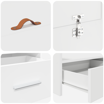 Seng med Opbevaring med Skuffe Hvid 140 X 190 Cm Melaminplade - billede 9