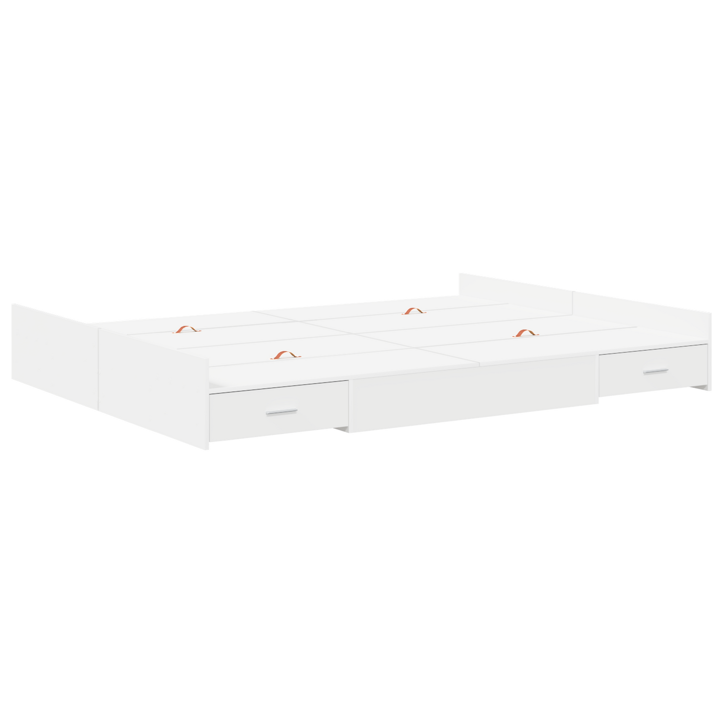 Seng med Opbevaring med Skuffe Hvid 140 X 190 Cm Melaminplade - billede 2