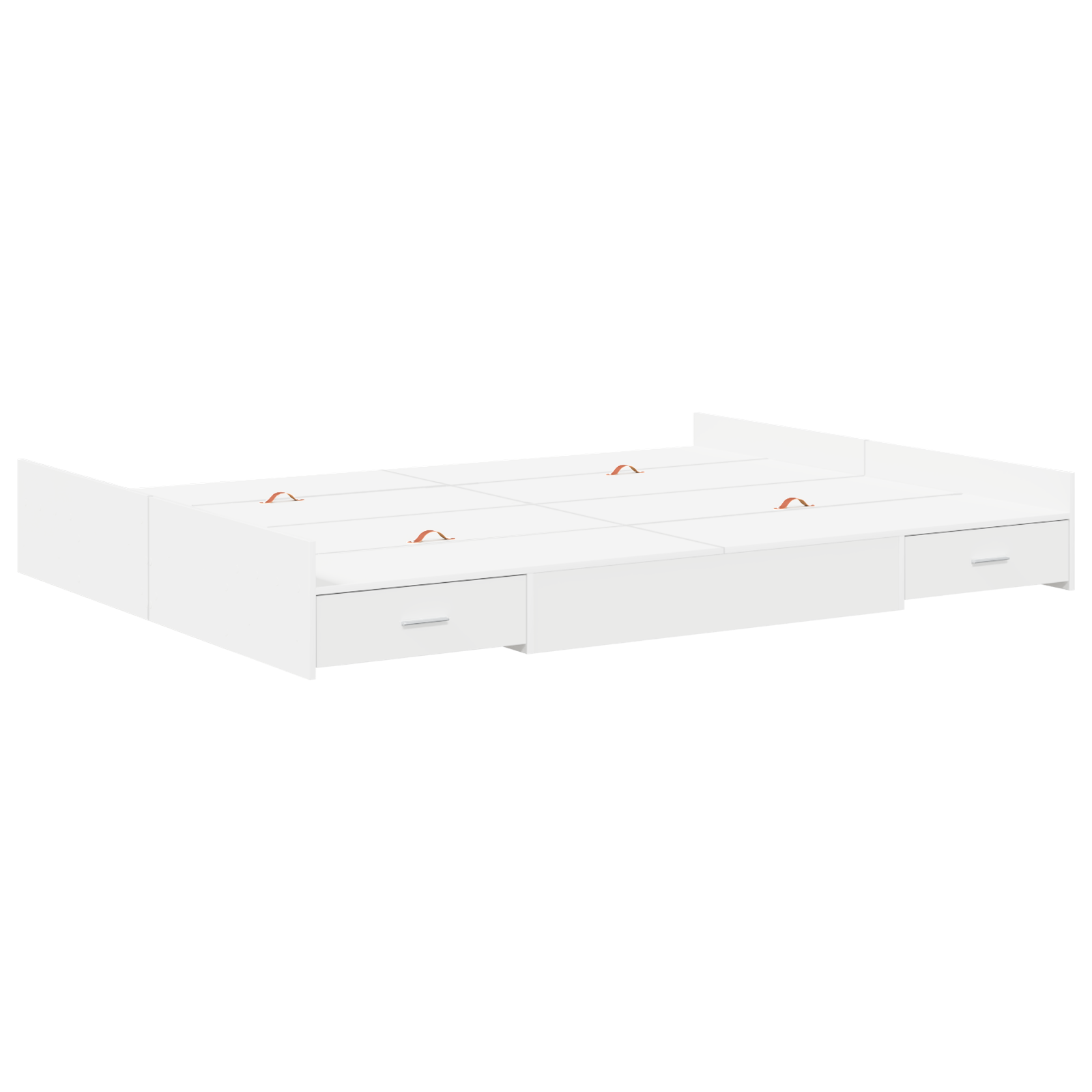 Seng med Opbevaring med Skuffe Hvid 140 X 190 Cm Melaminplade - billede 7