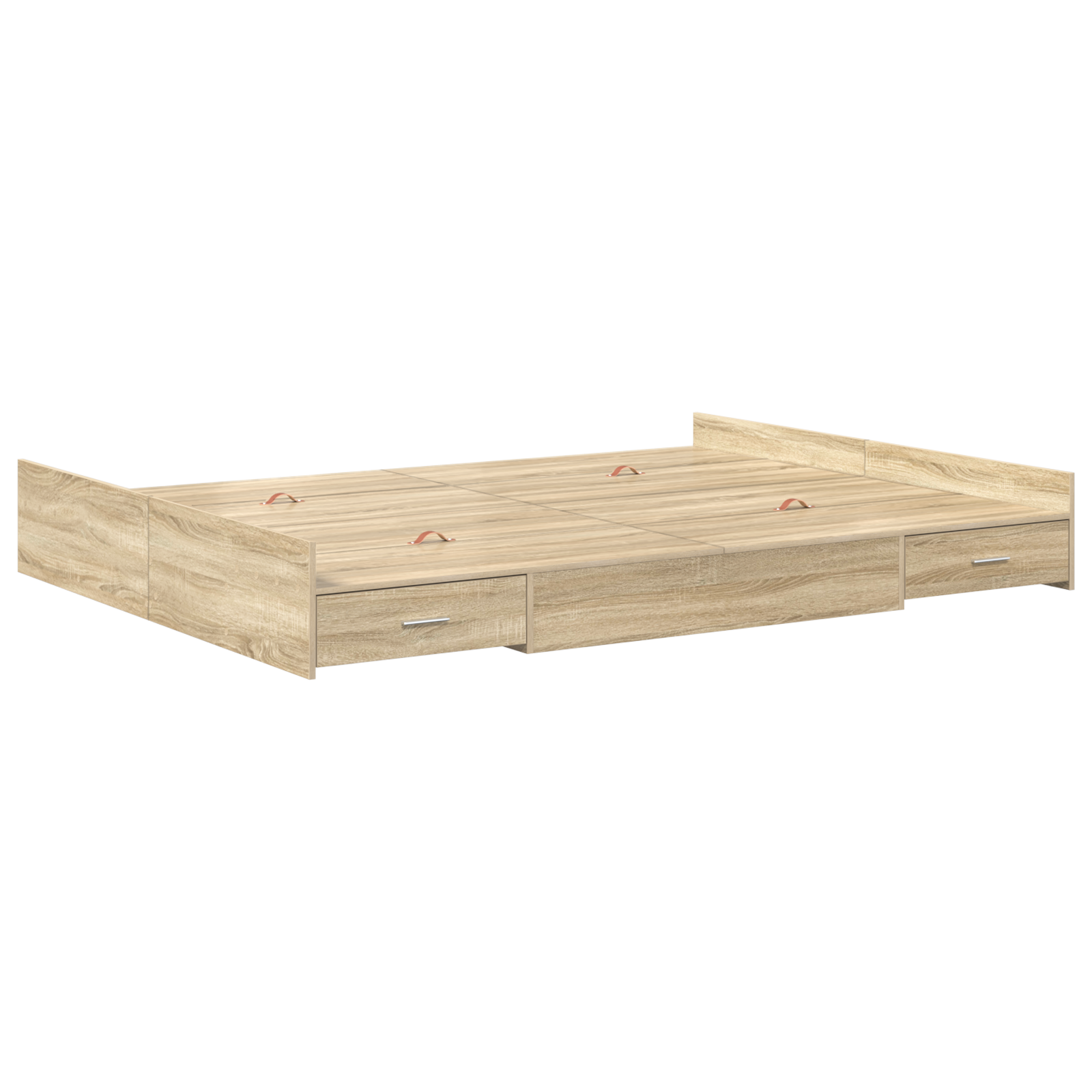 Seng med Opbevaring med Skuffe Sonoma-eg 140 X 190 Cm Melamin - billede 7
