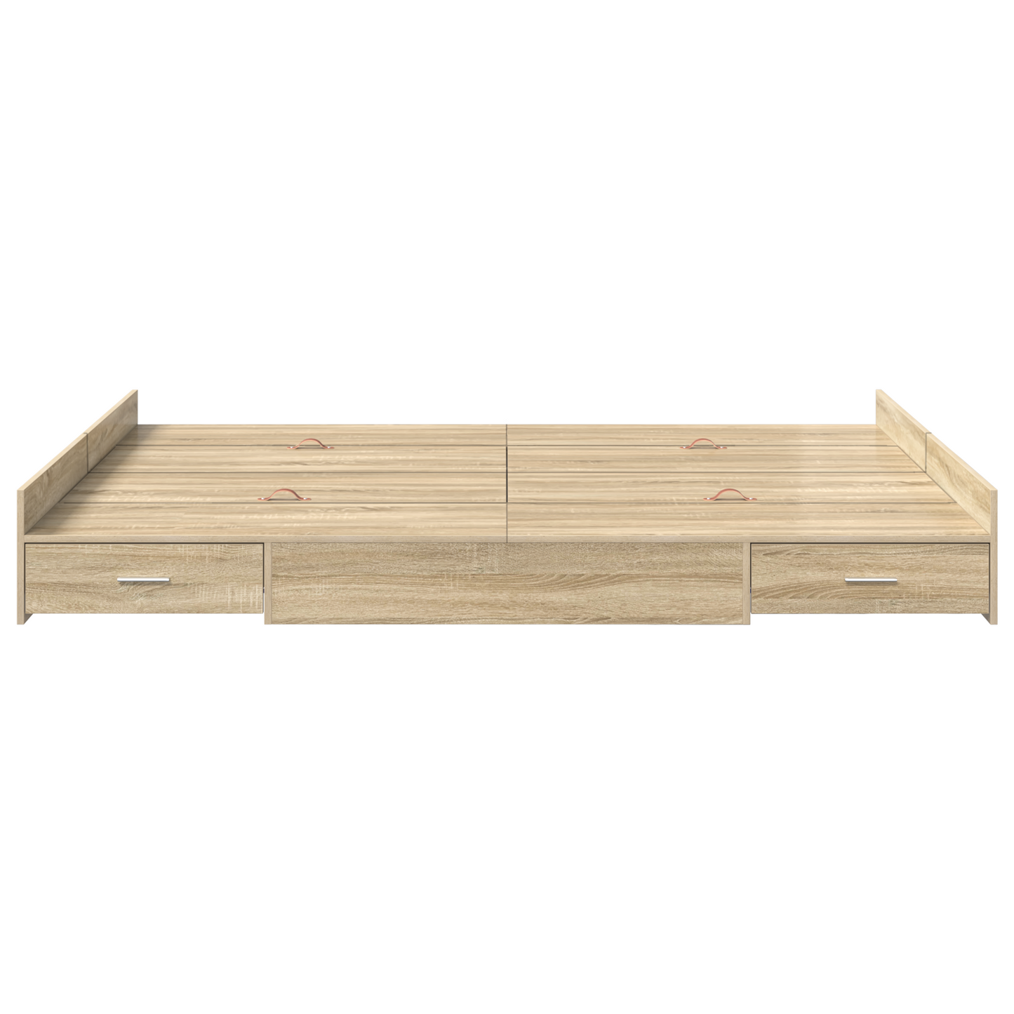 Seng med Opbevaring med Skuffe Sonoma-eg 140 X 190 Cm Melamin - billede 5