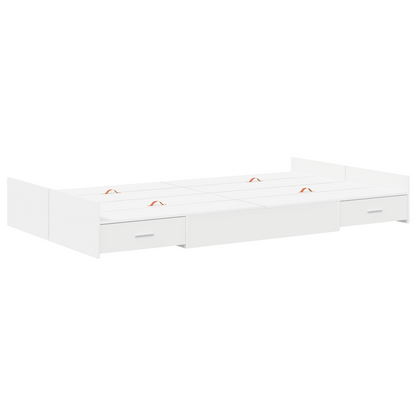 Seng med Opbevaring Hvid 120 X 190 Cm Melaminbelagt Træ - billede 2