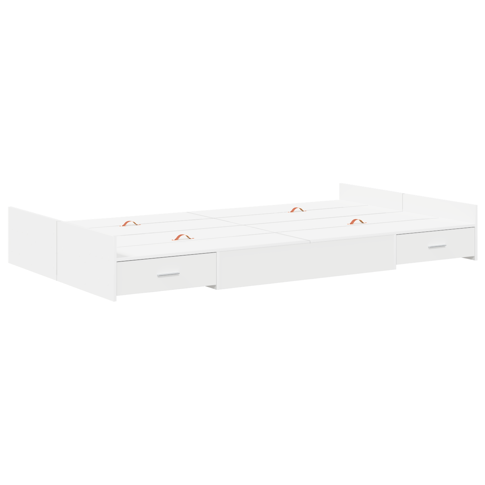 Seng med Opbevaring Hvid 120 X 190 Cm Melaminbelagt Træ - billede 7