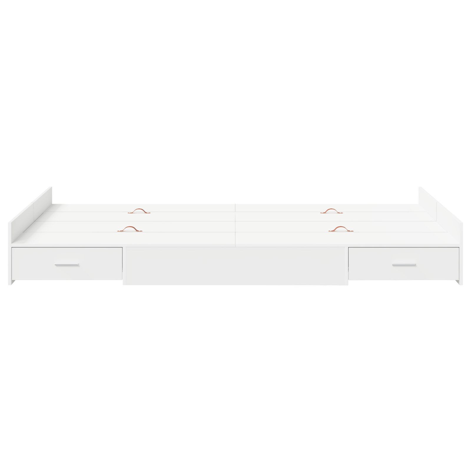 Seng med Opbevaring Hvid 120 X 190 Cm Melaminbelagt Træ - billede 5