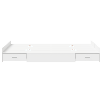 Seng med Opbevaring Hvid 120 X 190 Cm Melaminbelagt Træ - billede 5