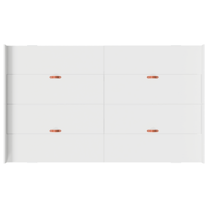 Seng med Opbevaring Hvid 120 X 190 Cm Melaminbelagt Træ - billede 8