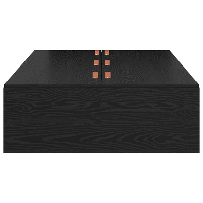 Sengestel Med Opbevaring Sort Eg 80 X 200 Cm Konstrueret Træ