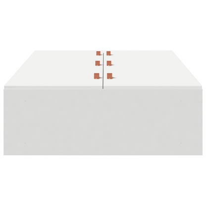 Sengestel Med Opbevaring Hvid 90 X 200 Cm Konstrueret Træ