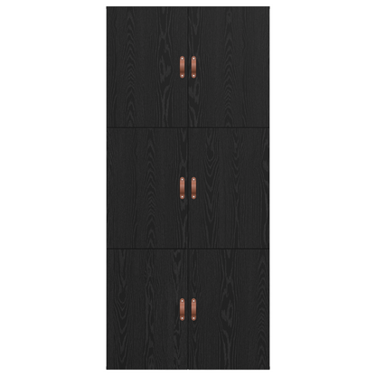 Sengestel Med Opbevaring Sort Eg 100 X 200 Cm Konstrueret Træ