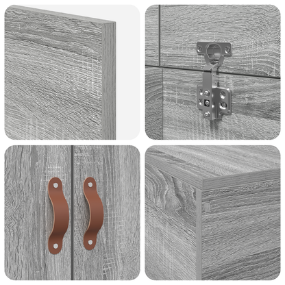 Sengestel Grå Sonoma-Eg 100 X 200 Cm Konstrueret Træ