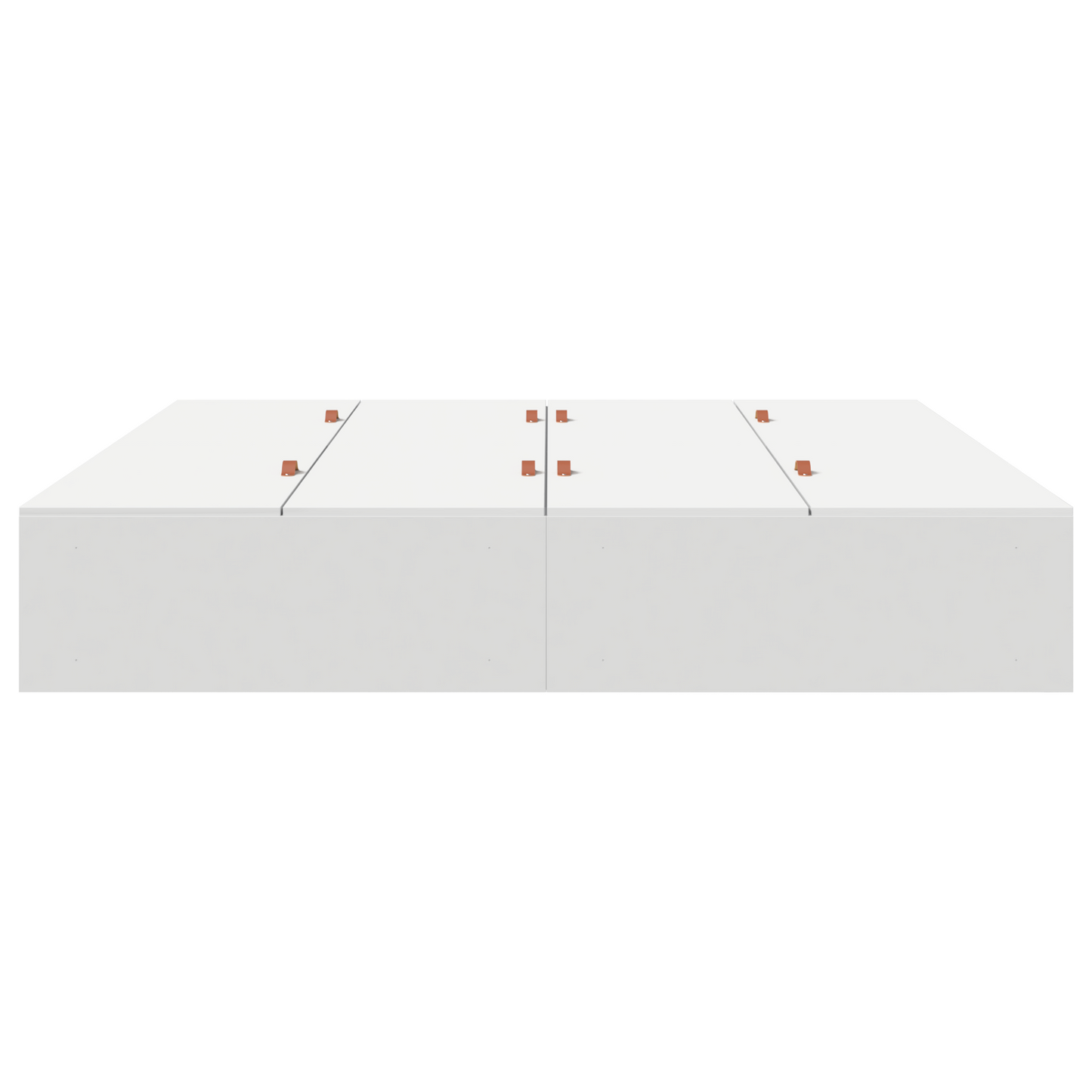 Sengestel Med Opbevaring Hvid 200 X 200 Cm Konstrueret Træ