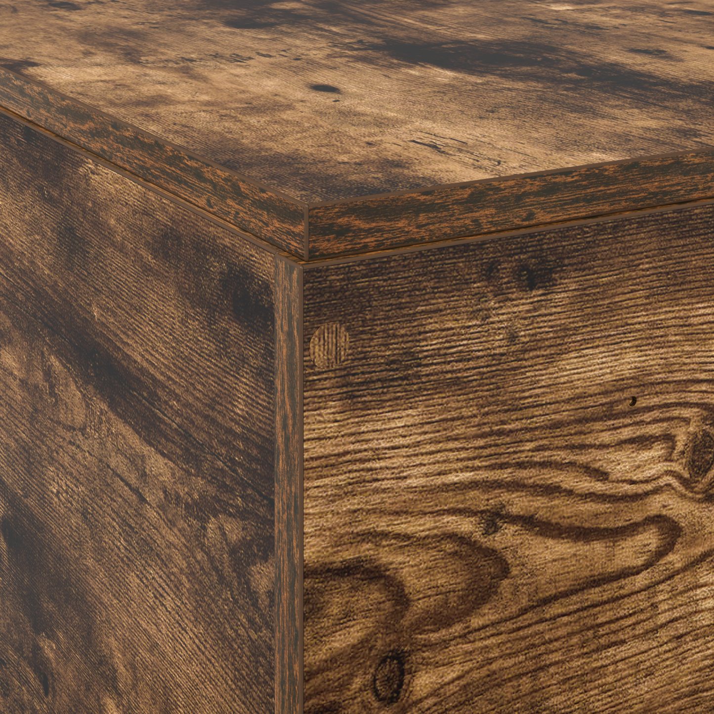 Sengestel Med Opbevaring Røget Eg 200 X 200 Cm Konstrueret Træ