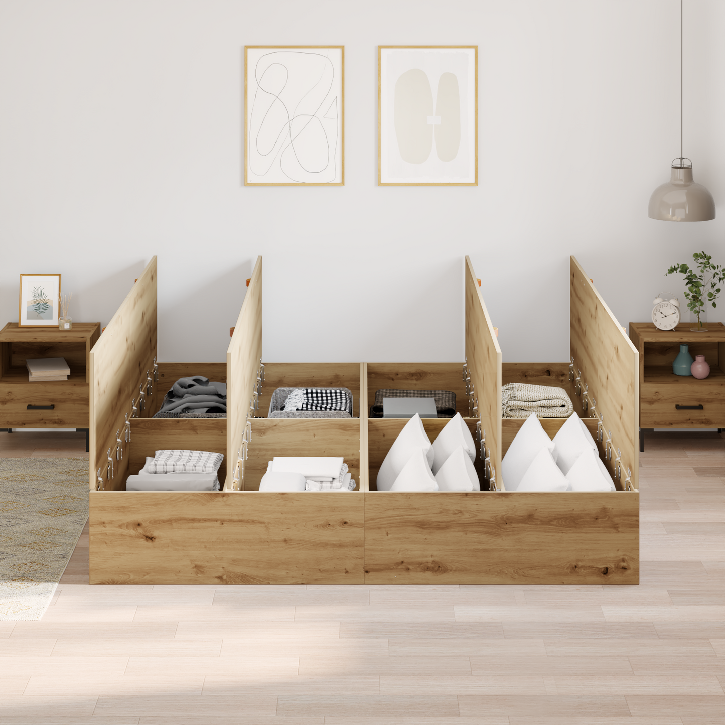 Sengestel Artisan Eg 200 X 200 Cm Konstrueret Træ