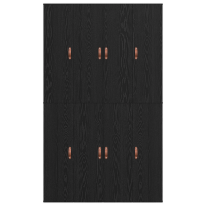 Sengestel Med Opbevaring Sort Eg 120 X 200 Cm Konstrueret Træ