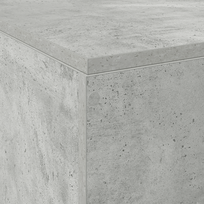 Sengestel Med Opbevaring Betongrå 120 X 200 Cm Konstrueret Træ