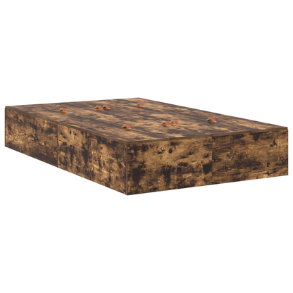 Sengestel Med Opbevaring Røget Eg 120 X 200 Cm Konstrueret Træ