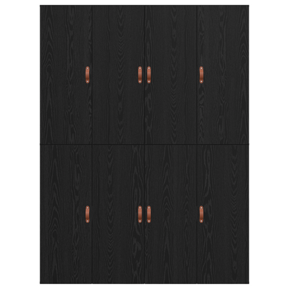 Sengestel Med Opbevaring Sort Eg 140 X 200 Cm Konstrueret Træ