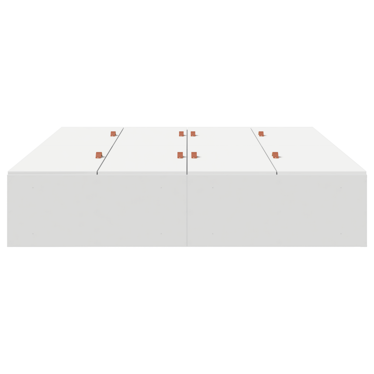 Sengestel Med Opbevaring Hvid 150 X 200 Cm Konstrueret Træ