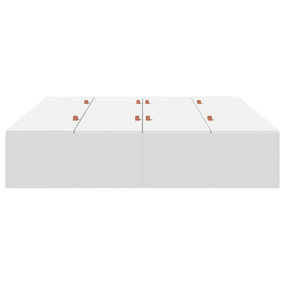 Sengestel Med Opbevaring Hvid 150 X 200 Cm Konstrueret Træ