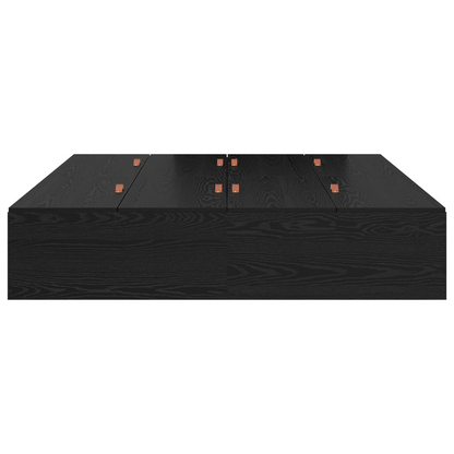 Sengestel Med Opbevaring Sort Eg 150 X 200 Cm Konstrueret Træ