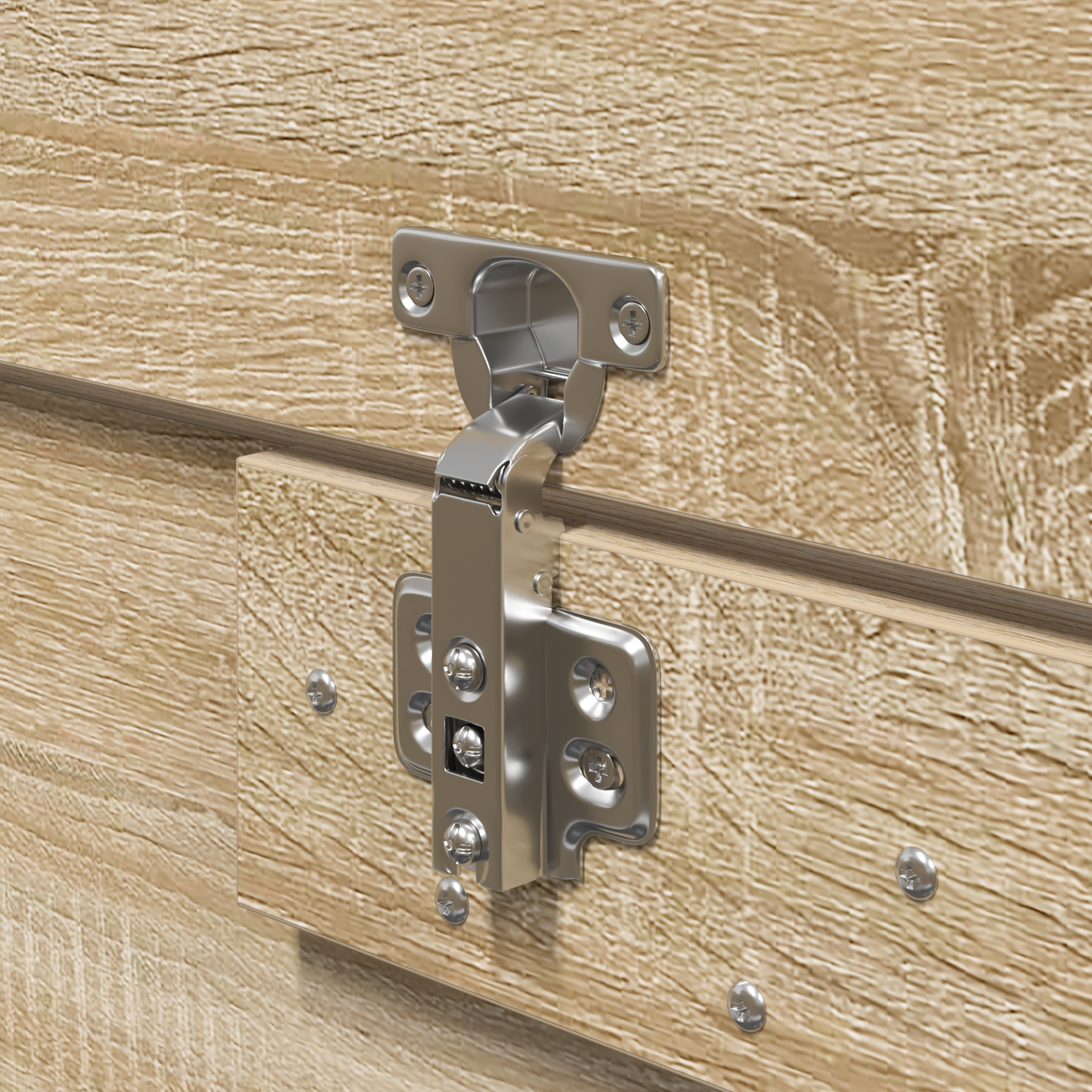 Sengestel Med Opbevaring Sonoma-Eg 150 X 200 Cm Konstrueret Træ