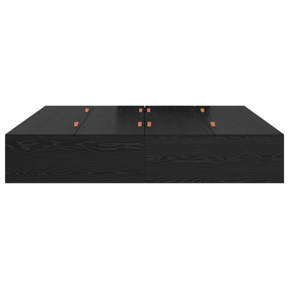 Sengestel Med Opbevaring Sort Eg 180 X 200 Cm Konstrueret Træ