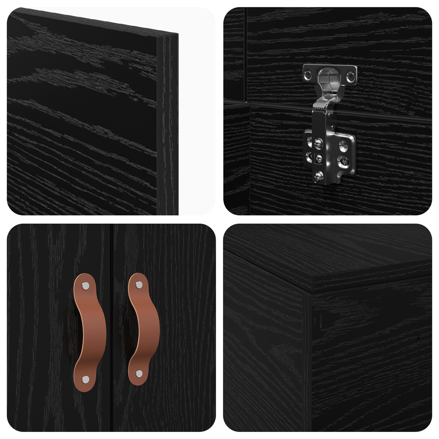 Sengestel Med Opbevaring Sort Eg 90 X 190 Cm Konstrueret Træ